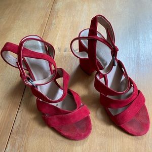Madewell Maria Sandals Red Suede